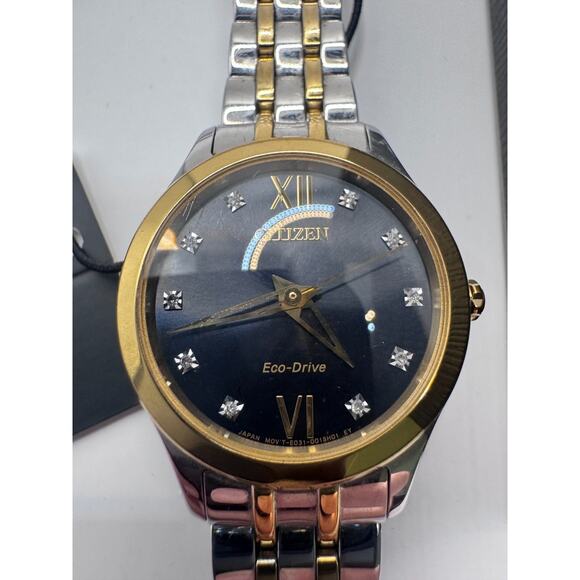 Citizen Ladies Silhouette Two-Tone Diamond Eco-Drive Watch EM1014-50A main image 2